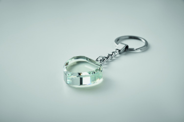 Лого трейд бизнес-подарки фото: Glass heart award key ring